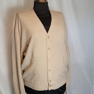 Men's Beige Cardigan Sweater